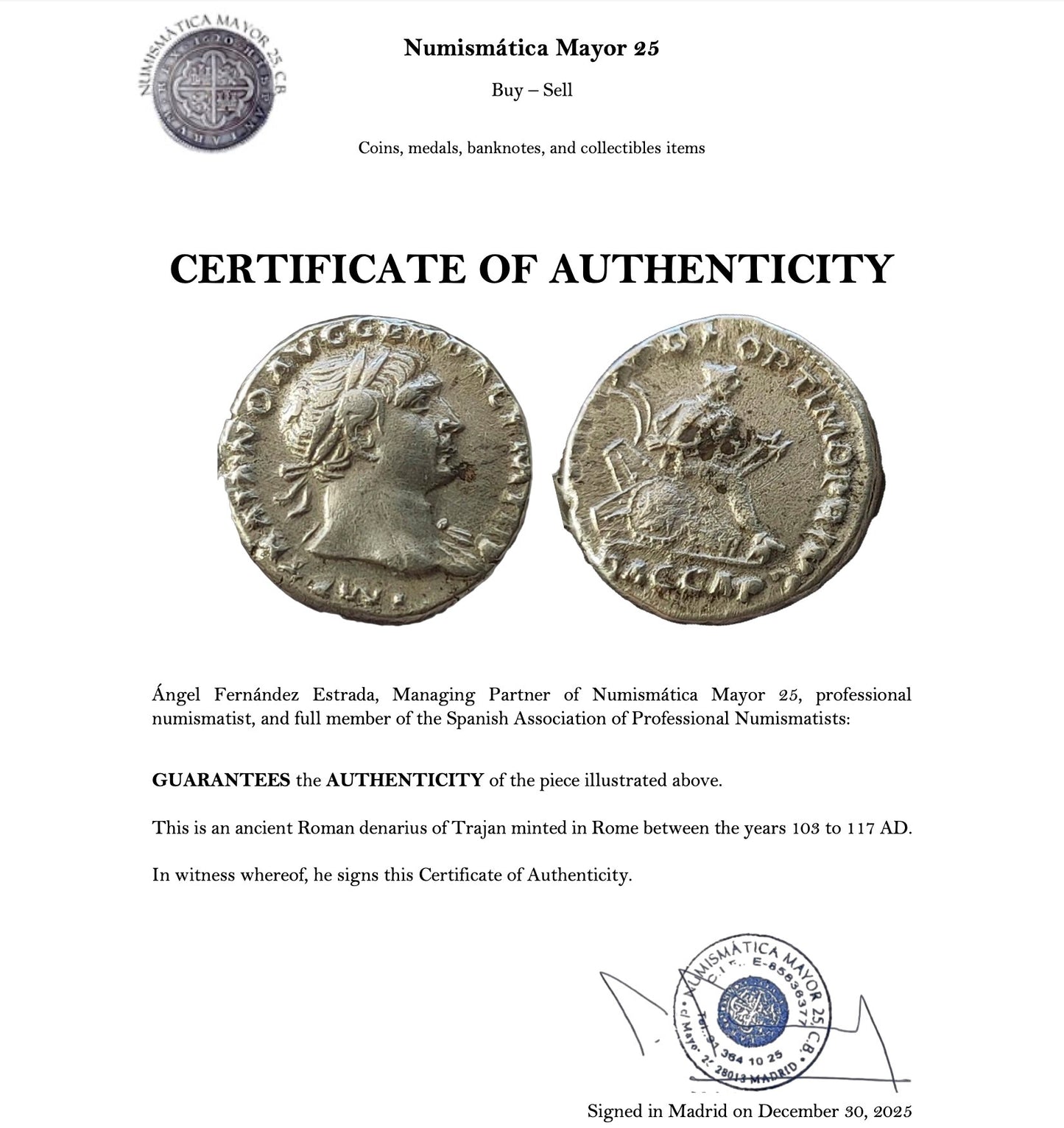 Colgante Denario de Plata