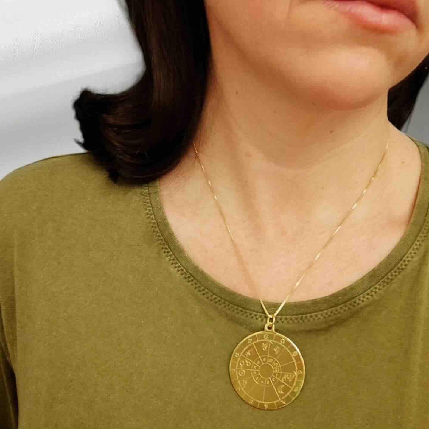 Pendentif Médaillon Carte Astrale