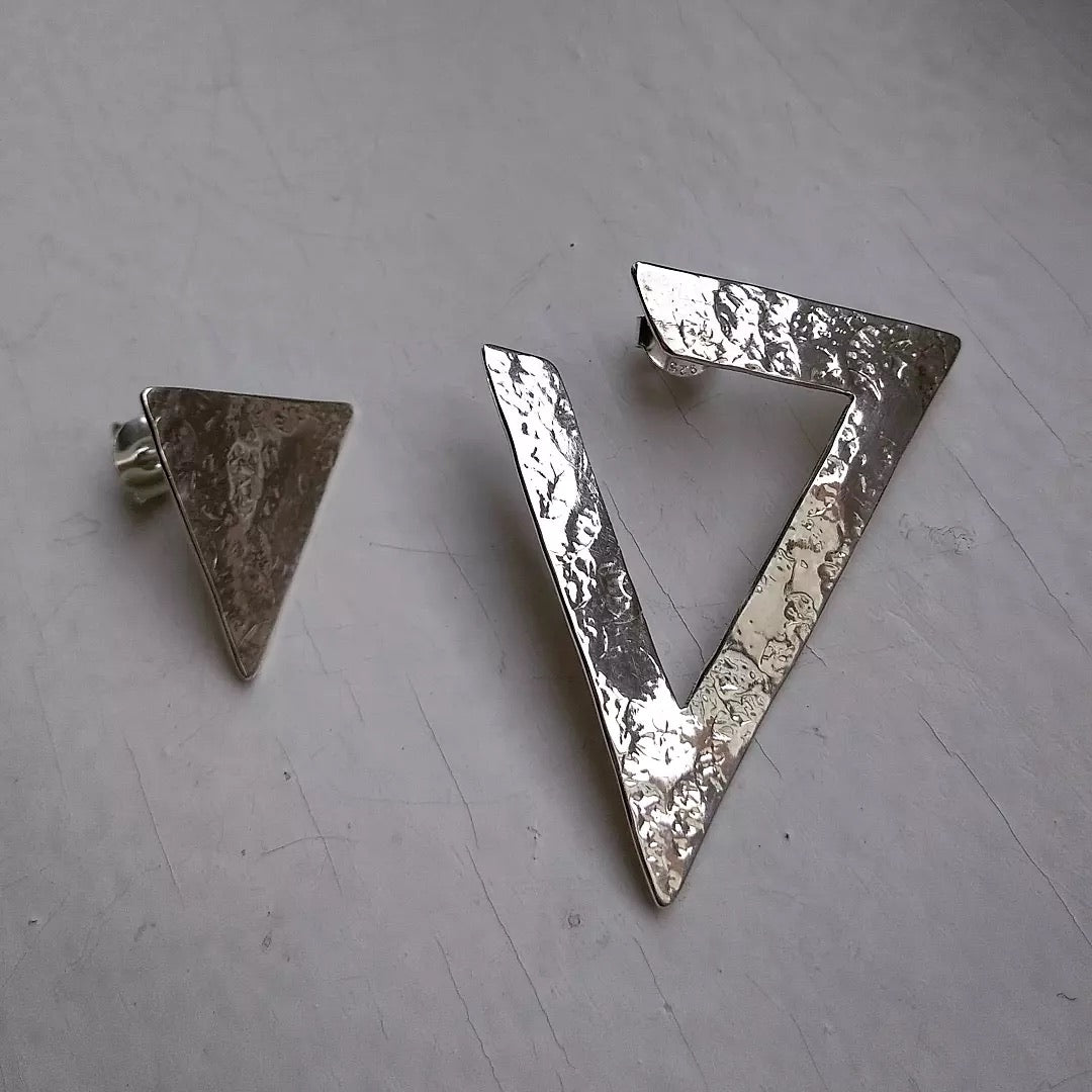 Positive + Negative Triangle Earrings